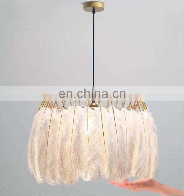 White feather pendant lighting kitchen lighting pendant hanging chandelier modern lamp led pendant lights