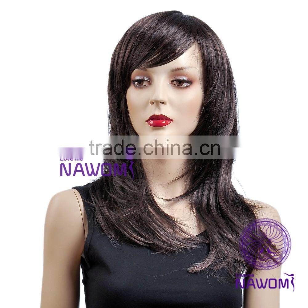 fashion ladies slanting bang wigs fair
