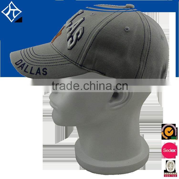 custom heavy brush 100% cotton head baseball cap manufacture