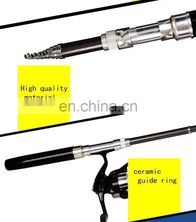 Fiber glass pen rod set 2.1m fishing rod kit telescopic traveling mini fishing rod for stream river sea fishing