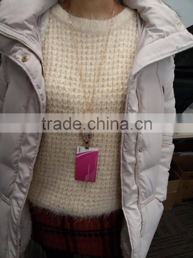 fashion jewelry stainless steel ID name badge lanyard