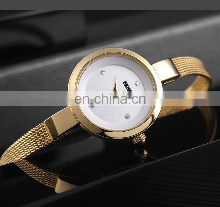 Wholesale SKMEI 1390 Rose Gold Wrist Watch Stainless Steel Band Japan Movt Quartz Women Watches