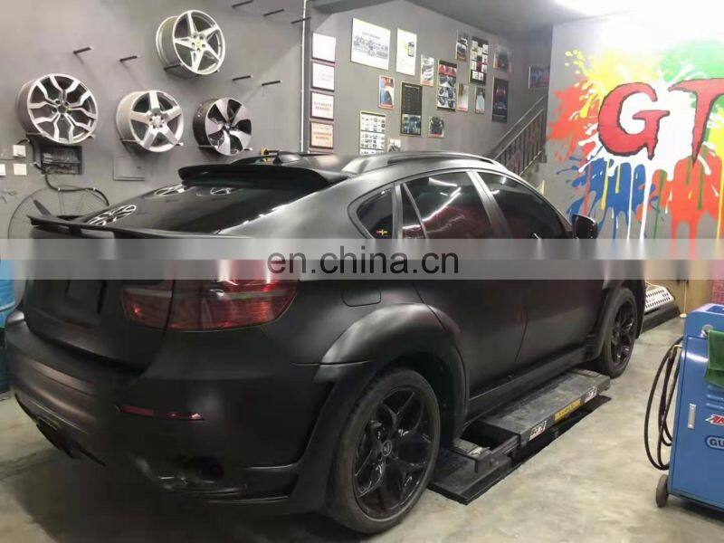 Runde Resin &Half Carbon Material Front Bumper Grille Side Skirt Spoiler Rear Lip Hood For BMW X6 E71 Haman Style Wide Body Kit