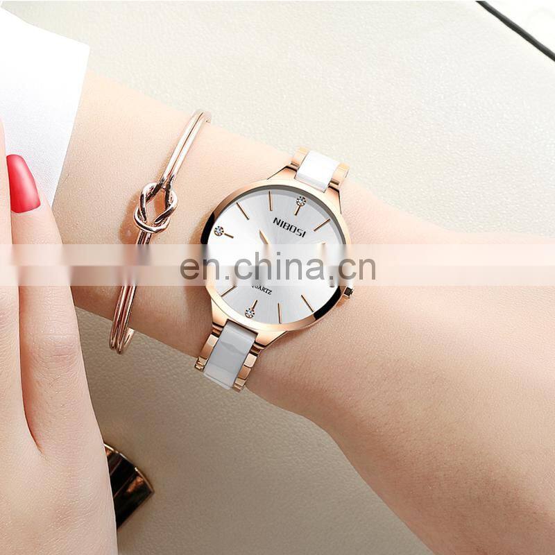 NIBOSI Watch Women Watches Ladies Creative Women's Ceramic Bracelet Watches Female Clock Relogio Feminino Montre Femme