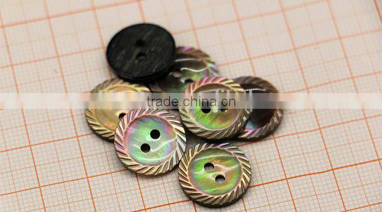 custom carving natural brown MOP shell button