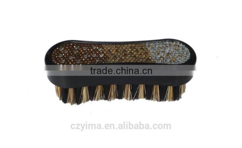 Hot! bling horse face brush with yellow gradient pattern/rhinestone
