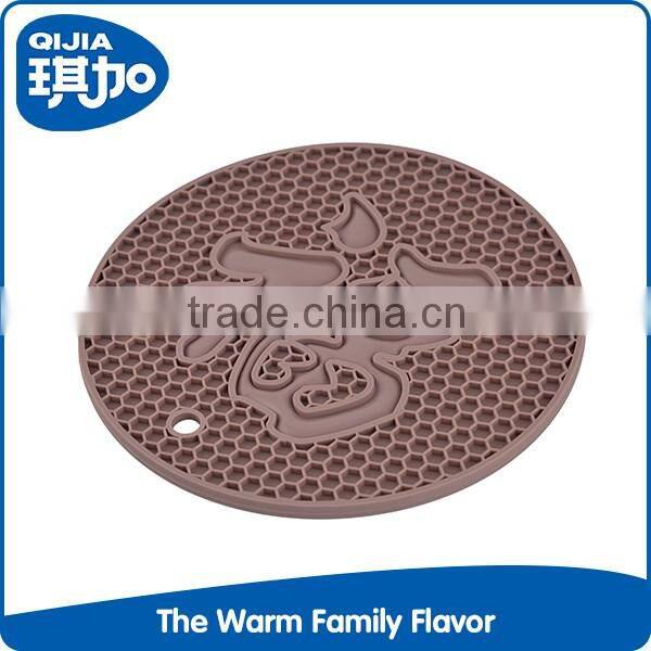 Chinese design heat resistant round eco friendly silicone coaster for cup