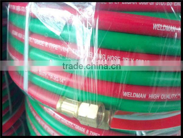 ID1/4'' x50FT Rubber twin Line welding hose with adapters for gas soldering, cutting