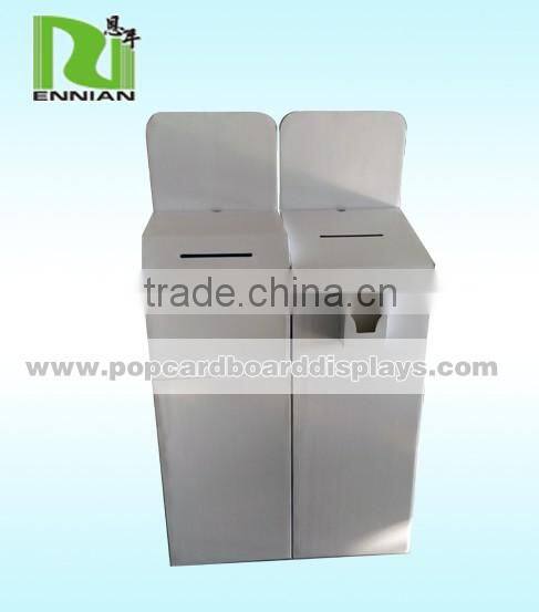 Custom White Cardboard Donation Box Display