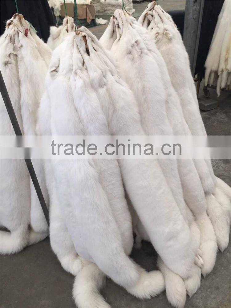 Factory Wholesale Real Natural White Fox Skin For Winter Garment