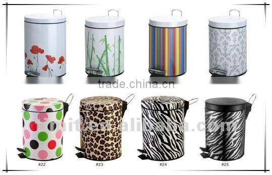 Superior Quality Tinplate Color Printed PP Inner Round Recycling Bin