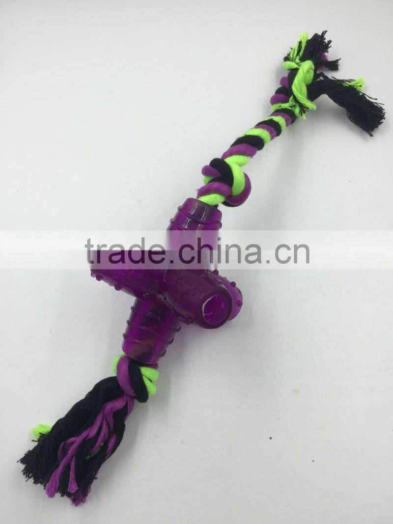 Cross Shaped Rope Dog Toy ,Pet product cotton rope rubber toy for dog