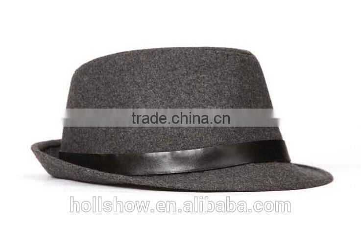Star Favourite Trend All-match Man Women Trilby Fedora Cap With Leather Buckle