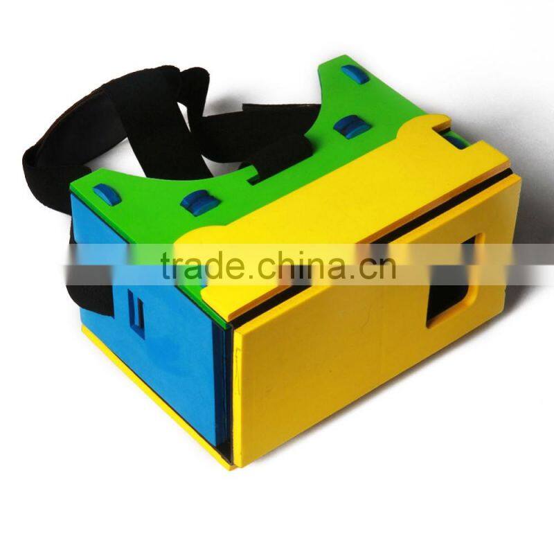 high tech virtual reality google cardboard eva 3D glasses