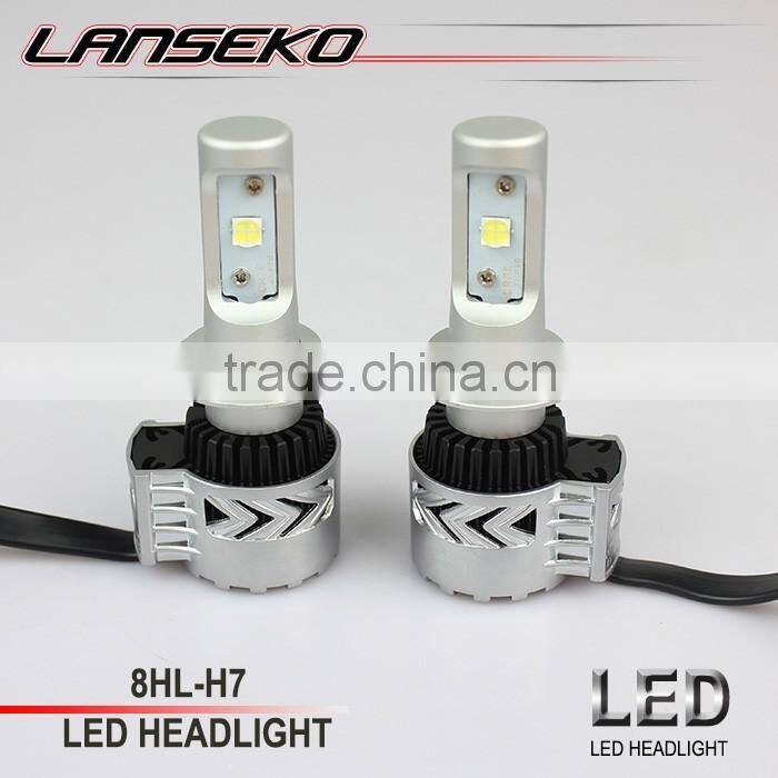 Super heat dissipation H7 car led headlight auto parts 6000LM headlight kit for all cars