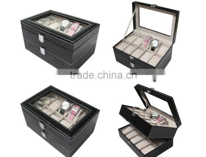 AN563 ANPHY 20 pcs Leather Flannelette Watch Gift Box Display Case With Cover Stock 25.5*17.5*14 cm