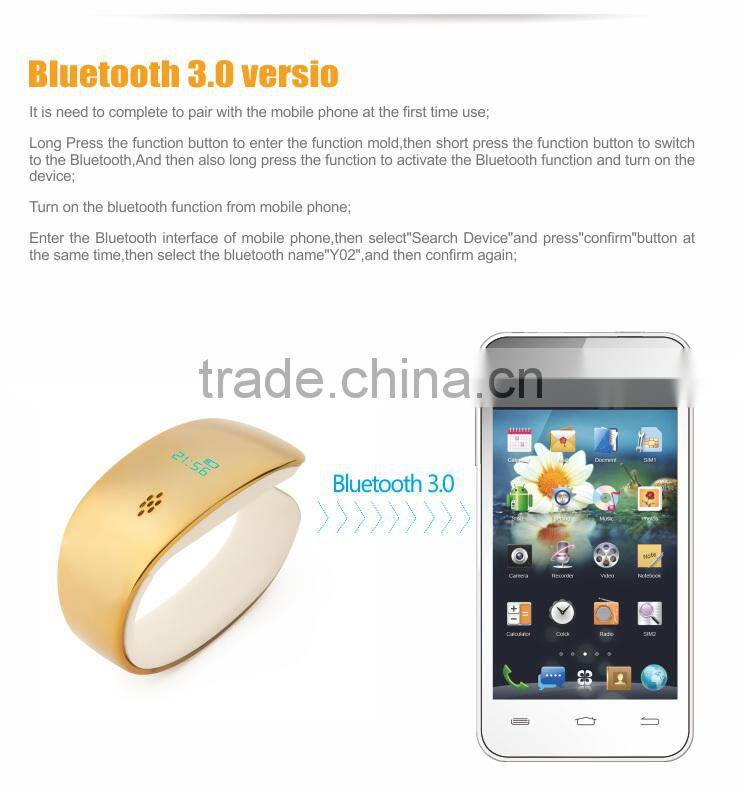New Hot bluetooth bracelet 2015 smart watch Y02 With Factory Price