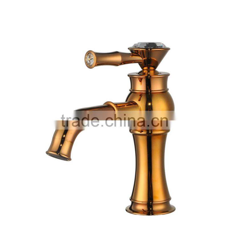 Fancy bathroom faucet brass body high lever modern design