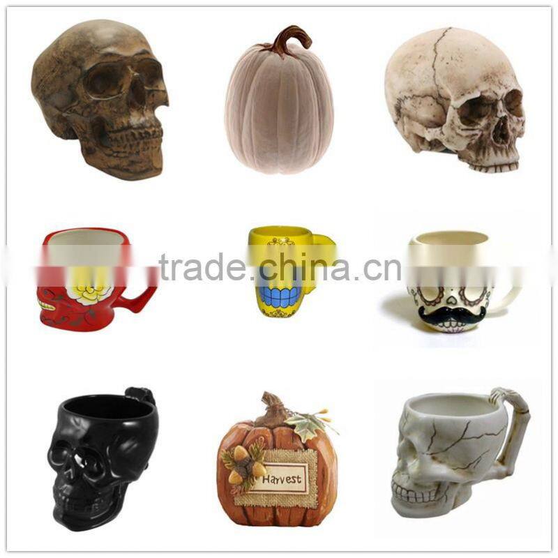 Glazed White halloween Ceramic Pumpkin