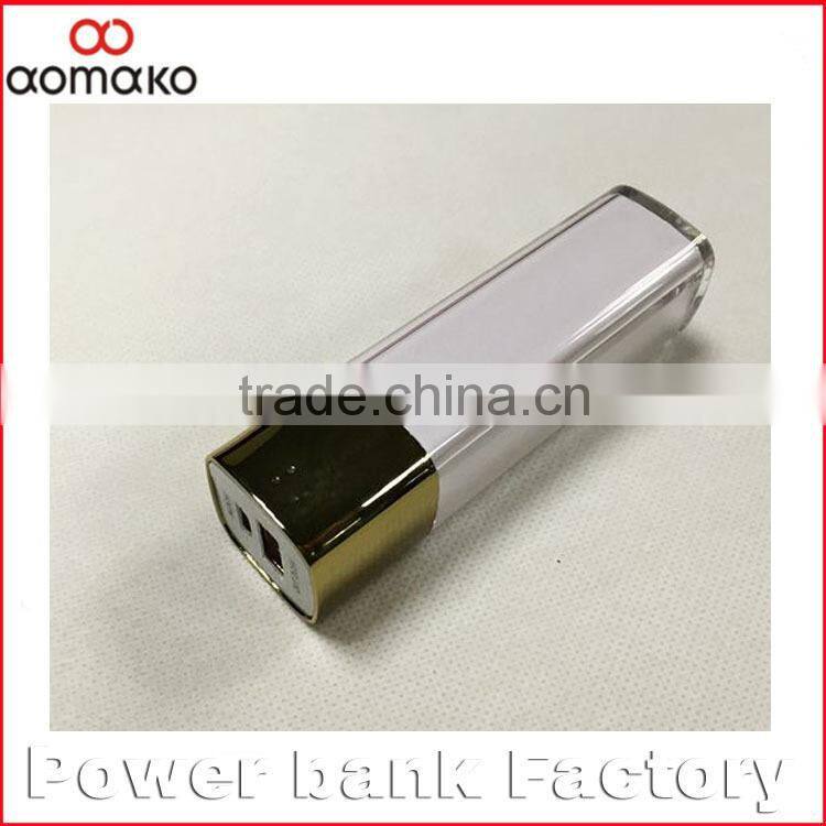 AK-011 High capacity manaul for power bank promotion gift lipstick ROHS Power bank for smartphones