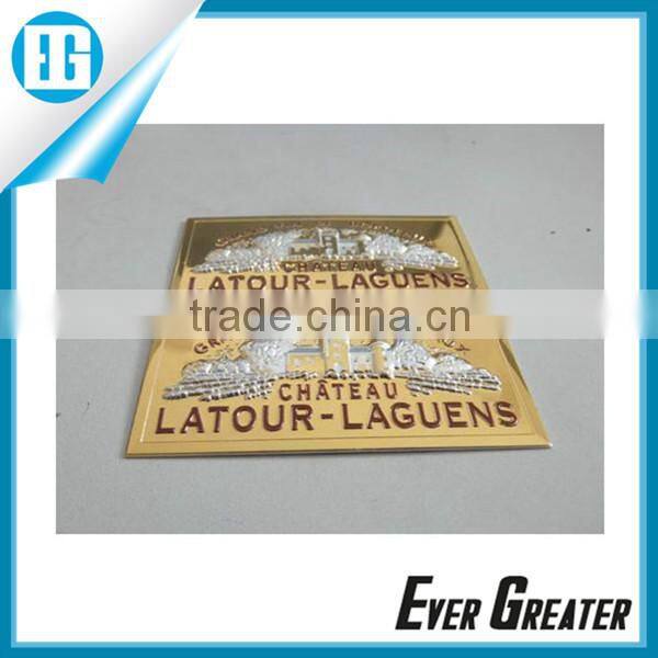 custom embossed Tin label for wine bottle or Vodka