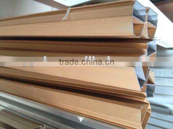 Brown powder coated aluminum alloy extrusions of sliding curtain track