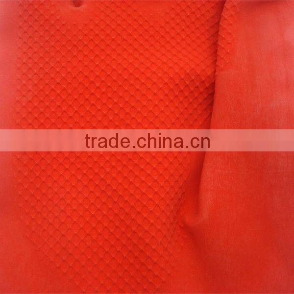 Boxi-High quality red extended paragraph inside with cotton latex cleaning gloves