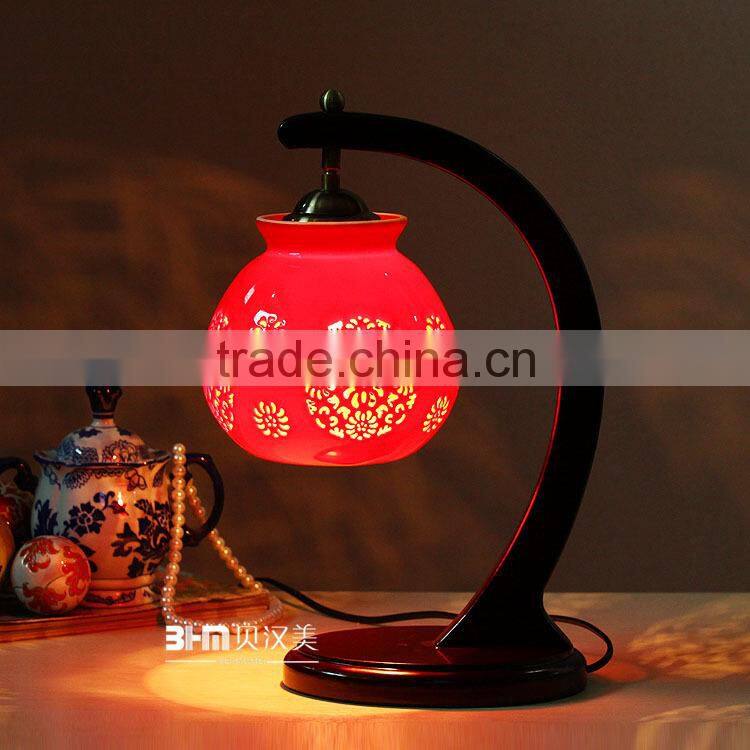 wholesale red high quality ceramic table lamp for home deco