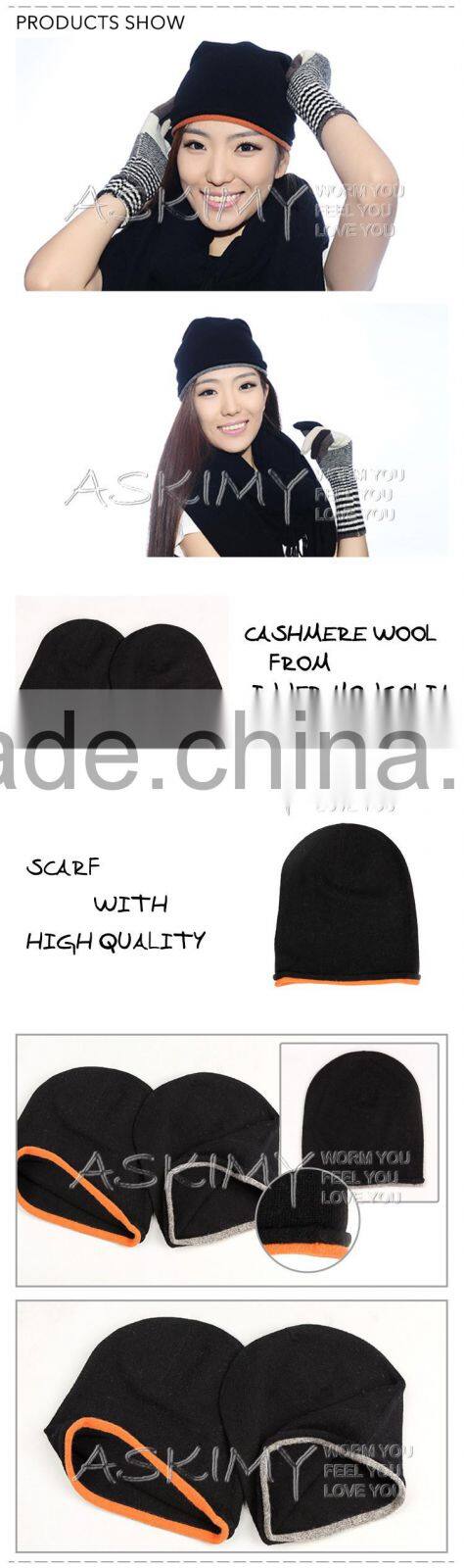 wholesale knitted women winter hat and scarf sets