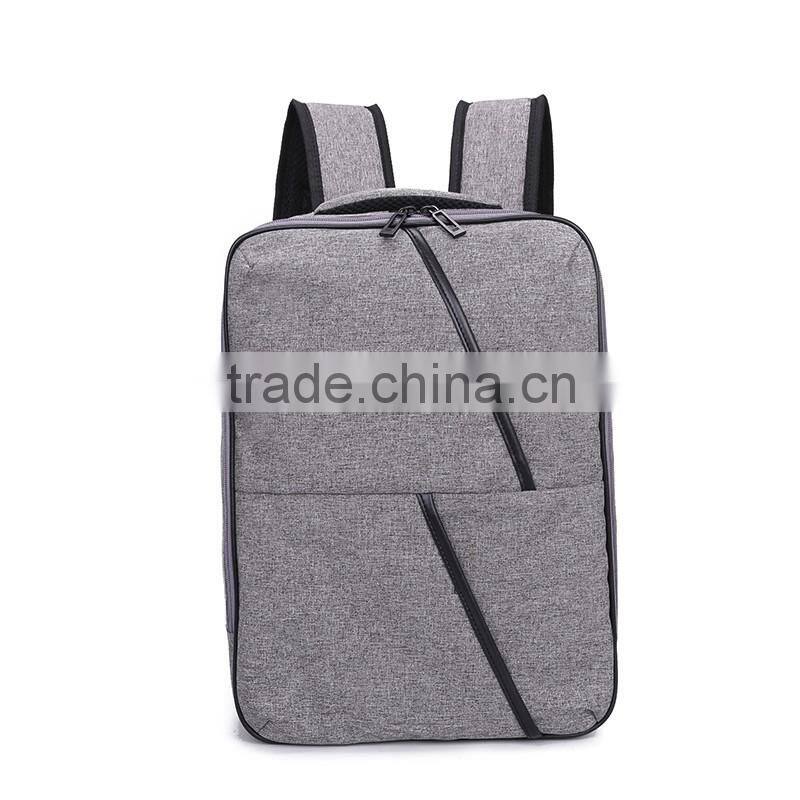 2016 Factory wholesale OEM canvas shoulder bag backpack combination schoolbag for men and college boy