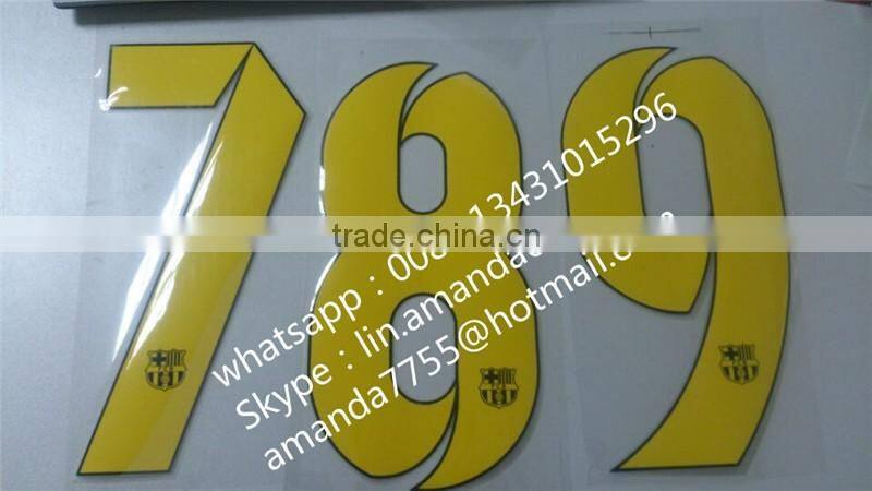 High quality printing number paper letters stickers on football jerseys