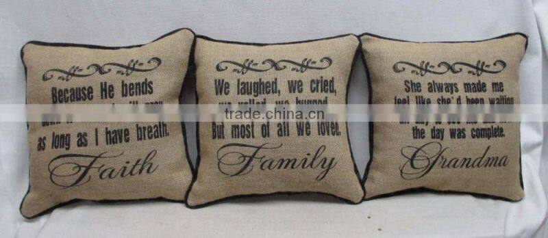 Family Square Vintage Throw Pillow Case Shell Decorative Cushion Cover Pillowcase (Home)