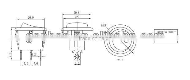 White led round on off rocker switch