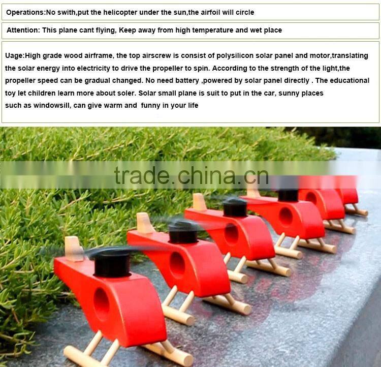 wooden solar energy powered Helicopter educational kit