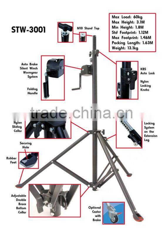 3M light stand winch up Prolight STW-3001 dj exhibition support stands led lights 2015