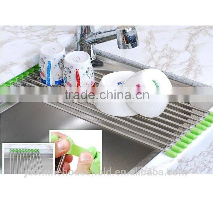 Best Large Commercial Kitchen Folding Over The Sink Compact Stainless Steel Dish Rack, Dish Drying Rack
