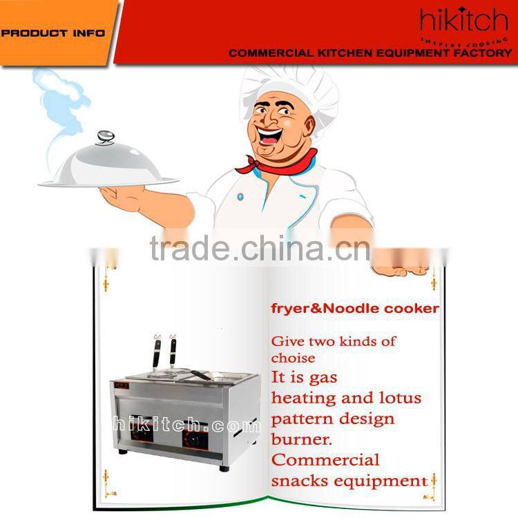 Stainless steel LPG gas pasta cooker / deep fryer machine in Guangzhou