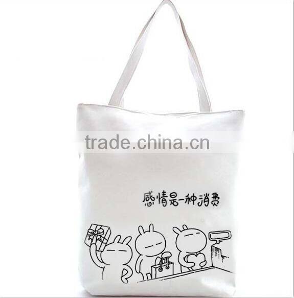 recycled one color printed canvas cotton shopping bag road bag