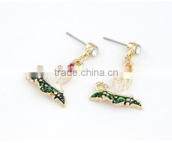 Christmas ornaments dress wholesale earring gold metal alloy 2013 new