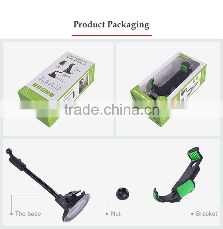 New Universal Phone holder Car holder for Mobile phone 360 Degree Turn Around Windshield Mount2016(HC21K)