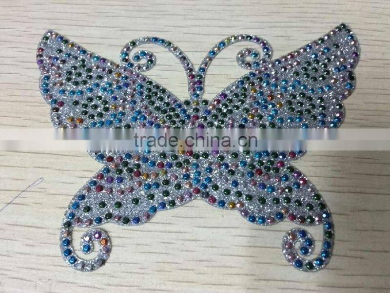 Butterfly heat transfer decals with rhinestuds