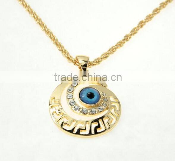 2016 Newest Fashion Jewelry Gold Rhinestone Evil Eye Necklace