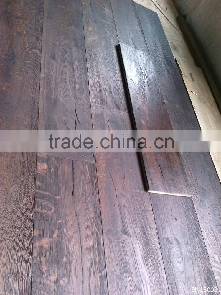 3-Layer Antique Engineered Oak Wood Flooring with Vintage Design