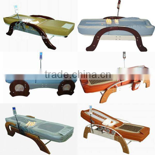 China Cheap AC 220V Auto Vibrating Electric Magnetic Therapeutic Far Infrared Jade Rolling Thermal Massage Bed for CE Approved