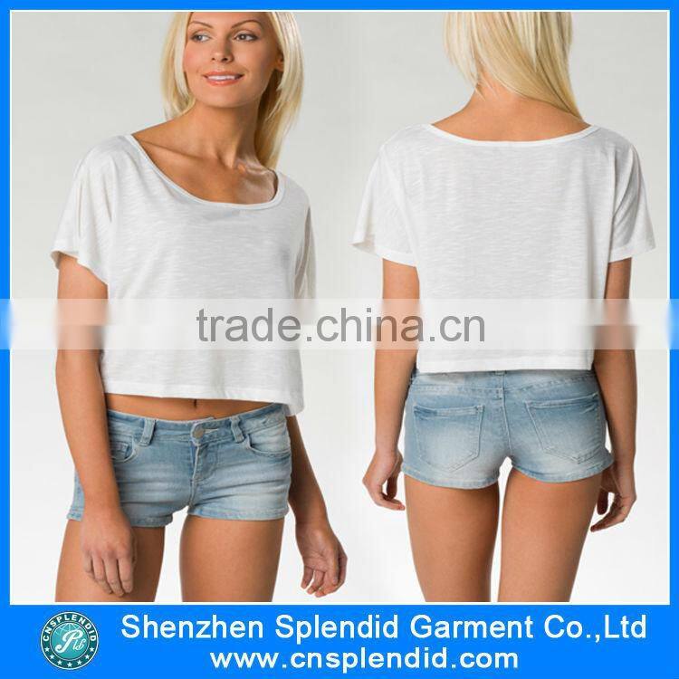 Customl ladies blank crop tops wholesale women