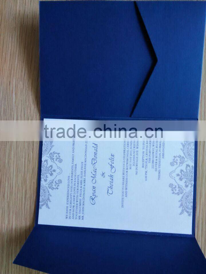 navy blue elegant wedding invitations with glitter