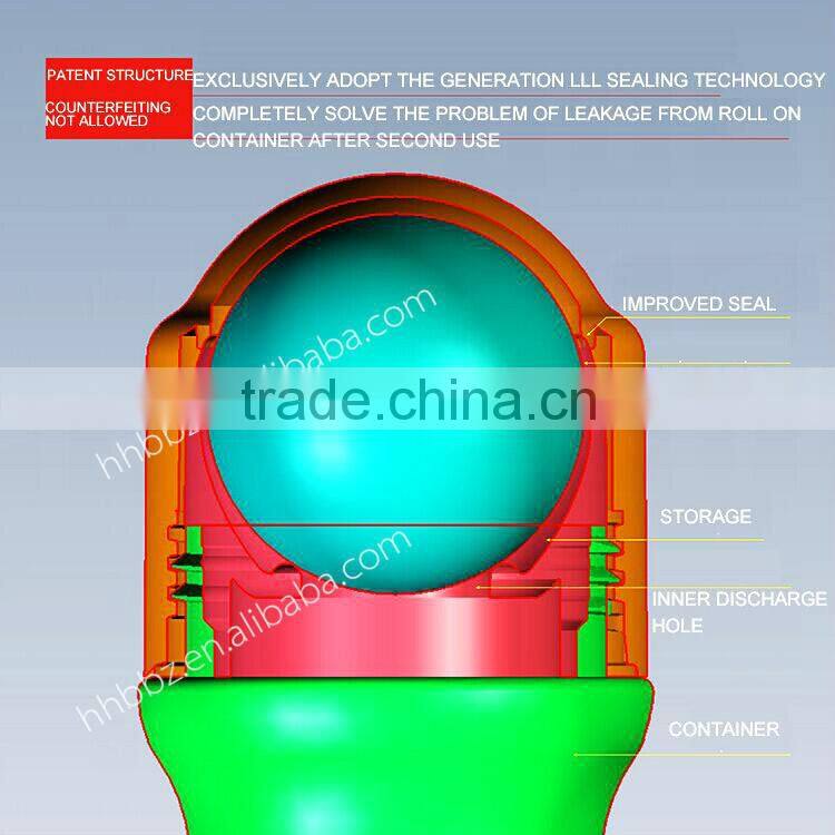 Green plastic deodorant antiperspirant empty roll on bottles 50ml