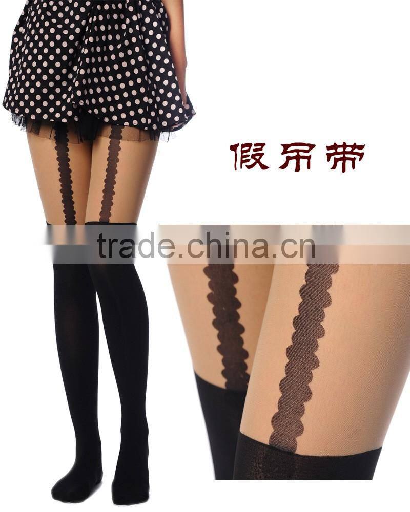 WONDQ Sexy Cat Heart Rose Tattoo Pantyhose And Tights Woman