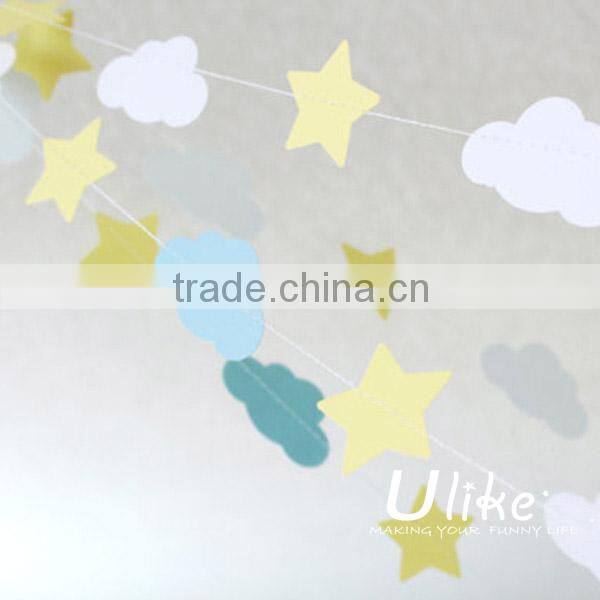 2014 hot selling party paper jointed banner garland triangle shaped cheap paper banners for christmas hanging decorate