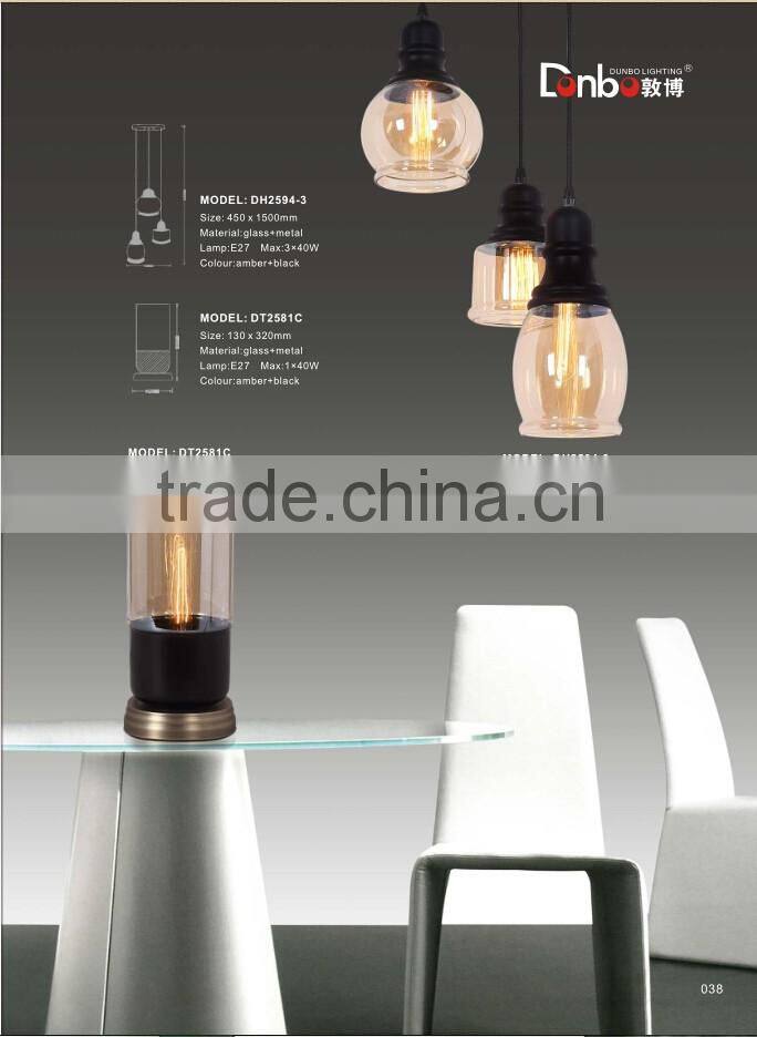 Antique Copper & Glass Coffee industrial Pendant Light with CE,ROHS,UL certificate for reasturant